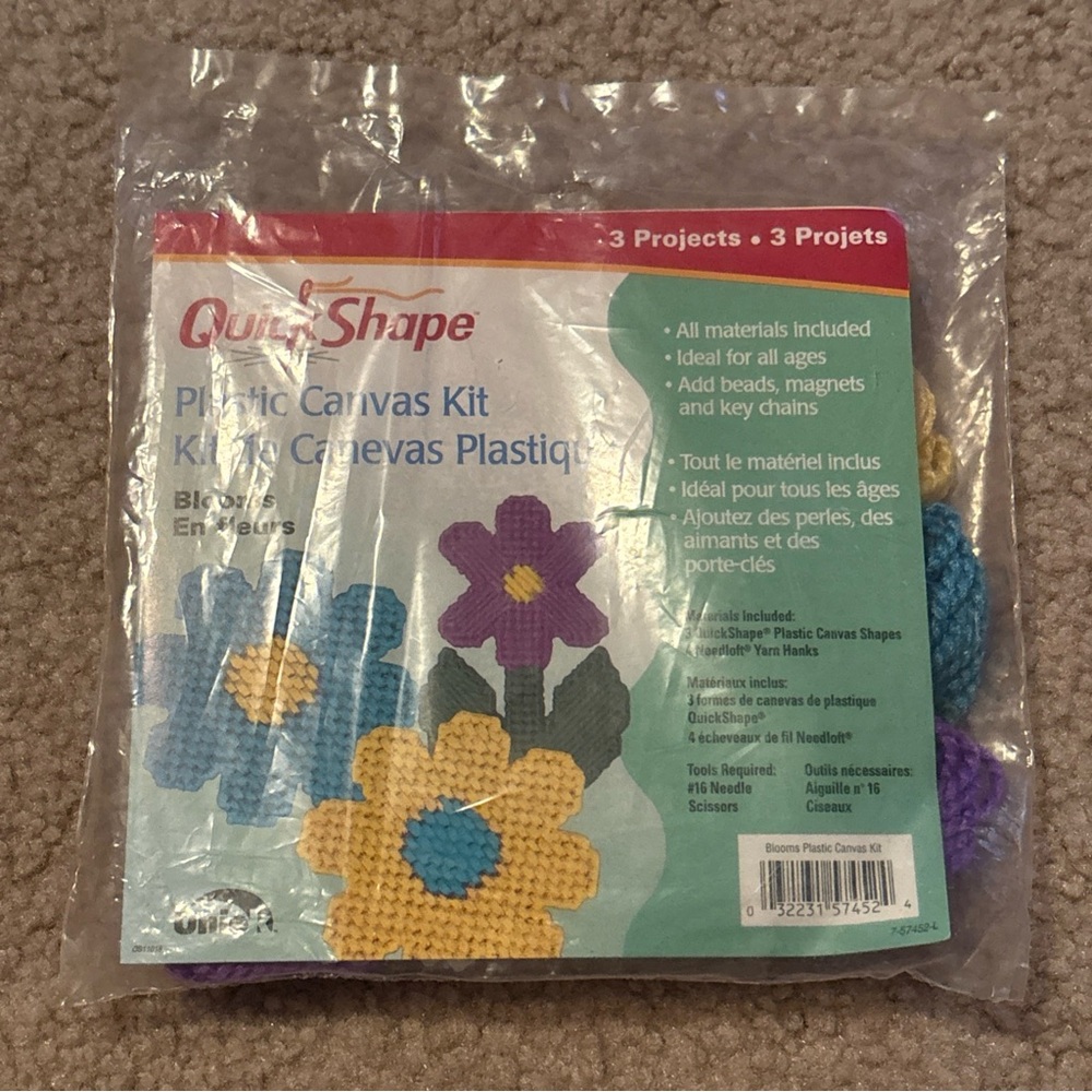 Quick Shape floral Plastic Canvas Kit new vintage needle not included per kit